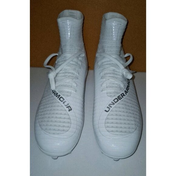 UNDER ARMOUR HIGHLIGHT 2 MC KNIT WHITE FOOTBALL CLEATS MEN\'S SIZE 9.5 NEW main image 6
